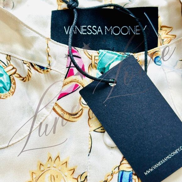 VANESSA MOONEY The Elisabeth Romper Silk Dress In Vintage Print (sizes S) NWT - Picture 5 of 10